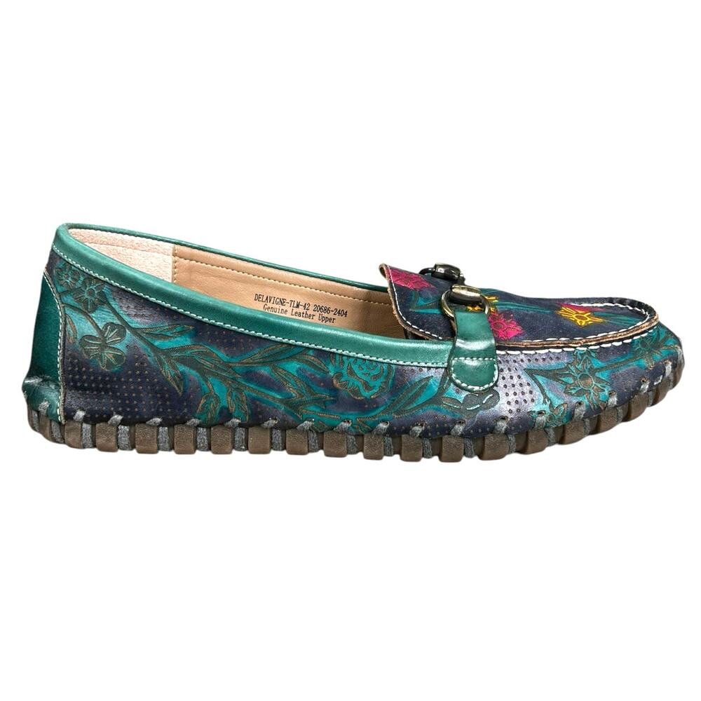L’artiste By Springstep Delavigne Floral Blur Green Loafer Size 42 US 10.5/11
